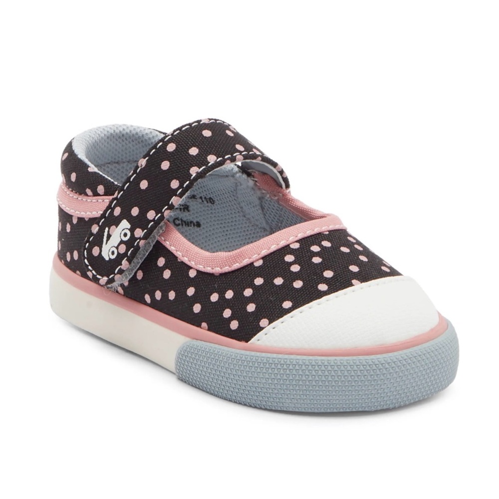 See Kai Run Sophia Mary Jane Sneakers | Black Pink Polka Dots | Size 8M